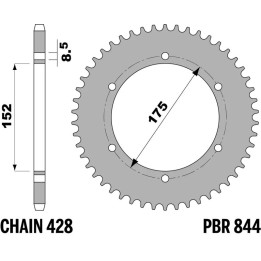 Couronne PBR Acier Standard - 428 844 57 F | Oxmoto