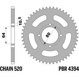 Couronne PBR acier standard - 520 4394 28 F | Oxmoto