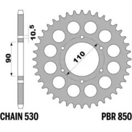 Couronne PBR acier standard - 530 850 33 F | Oxmoto