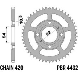 Couronne PBR acier standard - 420 4432 47 F | Oxmoto