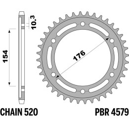 Couronne PBR alu renforcé - 520 4579 45 LD | Oxmoto