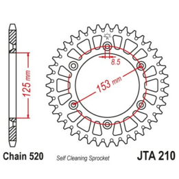 Couronne JT SPROCKETS alu standard - 520 1096566014 | Oxmoto