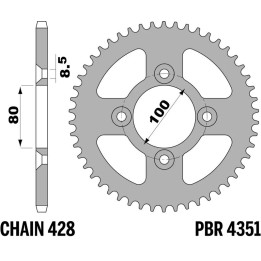 Couronne PBR Acier Standard - 428 4351 45 C45 | Oxmoto