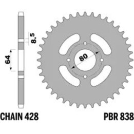 Couronne PBR Acier Standard - 428 838 44 F | Oxmoto