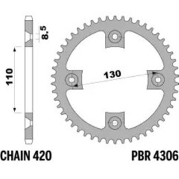 Couronne PBR Acier Standard - 420 4306 47 C45 | Oxmoto