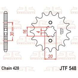 Pignon jt sprockets acier standard 548 - 428 - 13 dents