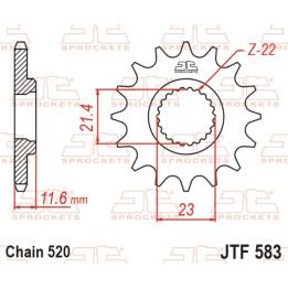 Pignon jt sprockets acier standard 583 - 520 - 13 dents