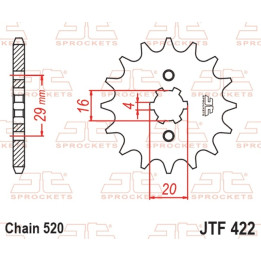 Pignon jt sprockets acier standard 422 - 520 - 12 dents