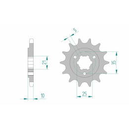 Pignon AFAM acier standard 22602 - 525 1076053001 | Oxmoto
