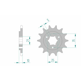 Pignon AFAM acier standard 22600 - 520 1076031003 | Oxmoto