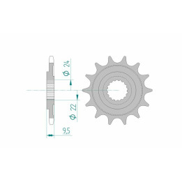 Pignon AFAM acier standard 20311 - 520 - 16 dents | Oxmoto