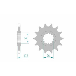 Pignon AFAM acier standard 21607 - 525 1075611001 | Oxmoto