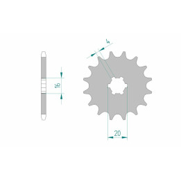 Pignon AFAM acier standard 30100 - 420 - 13 dents | Oxmoto