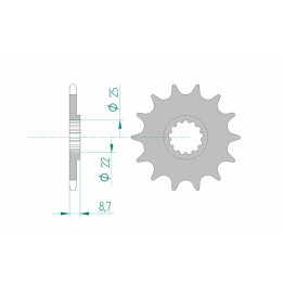 Pignon AFAM acier standard 22505 - 520 1076020002 | Oxmoto