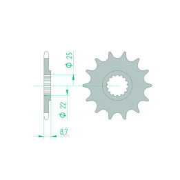 Pignon AFAM acier anti-boue 73301 - 520 - 13 dents | Oxmoto