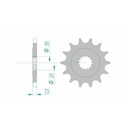 Pignon AFAM acier standard 22401 - 520 1075909003 | Oxmoto