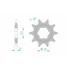 Pignon AFAM acier standard 94306 - 520 1077176002 | Oxmoto