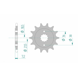 Pignon AFAM acier standard 20320 - 520 1074796001 | Oxmoto