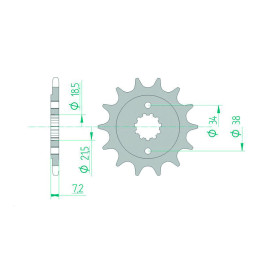 Pignon AFAM acier standard 20320 - 520 1074796002 | Oxmoto