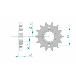 Pignon AFAM acier standard 20602 - 530 1075069002 | Oxmoto