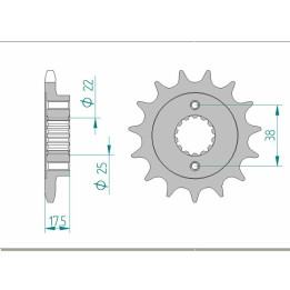 Pignon AFAM acier standard 52616 - 525 1077061001 | Oxmoto
