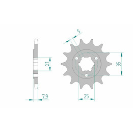 Pignon AFAM acier standard 22503 - 520 1076009002 | Oxmoto