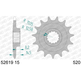 Pignon AFAM acier standard 52619 - 520 | Oxmoto