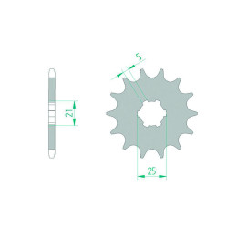 Pignon AFAM acier anti-boue 30300 - 520 - 13 dents | Oxmoto
