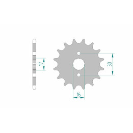 Pignon AFAM acier standard 20105 - 420 - 14 dents | Oxmoto