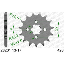 Pignon AFAM acier standard 28201 - 428 1076620002 | Oxmoto