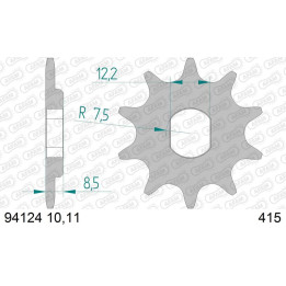 Pignon AFAM acier standard 94124 - 415 - 11 dents | Oxmoto