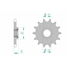 Pignon AFAM acier standard 21311 - 428 1075413002 | Oxmoto
