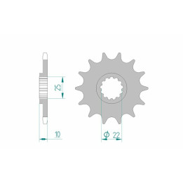 Pignon AFAM acier standard 21510 - 520 1075501002 | Oxmoto