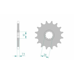 Pignon AFAM acier standard 94119 - 420 1077160004 | Oxmoto
