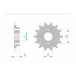 Pignon AFAM acier standard 52604 - 520 1076973002 | Oxmoto