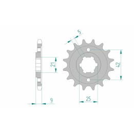 Pignon AFAM acier standard 21304 - 428 1075358001 | Oxmoto