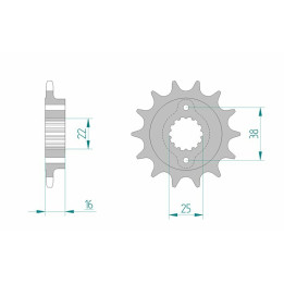 Pignon AFAM acier standard 52610 - 520 1077006001 | Oxmoto