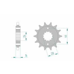 Pignon AFAM acier standard 20614 - 525 | Oxmoto