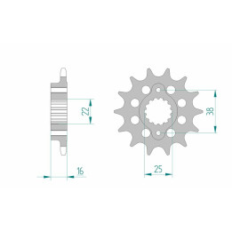 Pignon AFAM acier standard 52611 - 520 1077017001 | Oxmoto