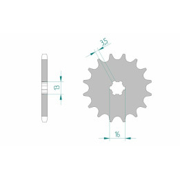 Pignon AFAM acier standard 22102 - 428 | Oxmoto