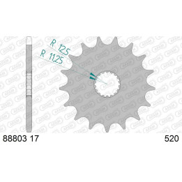 Pignon AFAM acier standard 88803 - 520 | Oxmoto