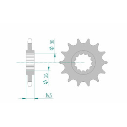 Pignon AFAM acier standard 20611 - 525 | Oxmoto