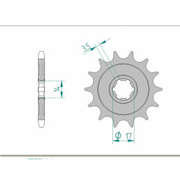 Pignon AFAM acier standard 24203 - 428 | Oxmoto