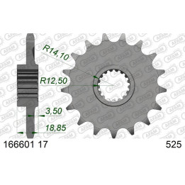Pignon AFAM acier standard 166601 - 525 | Oxmoto