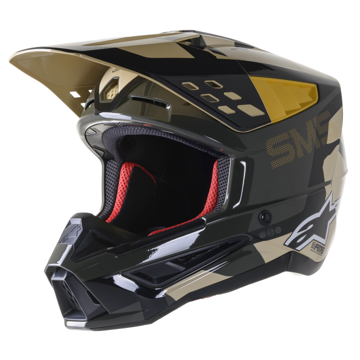 Casque Alpinestars sm5 rover mx camo noir/vert/jaune