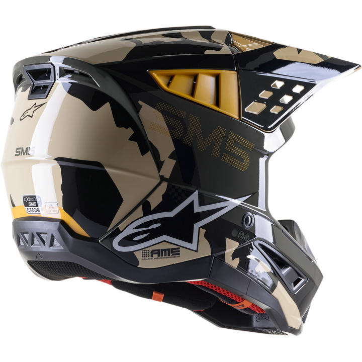 Casque Alpinestars sm5 rover mx camo noir/vert/jaune