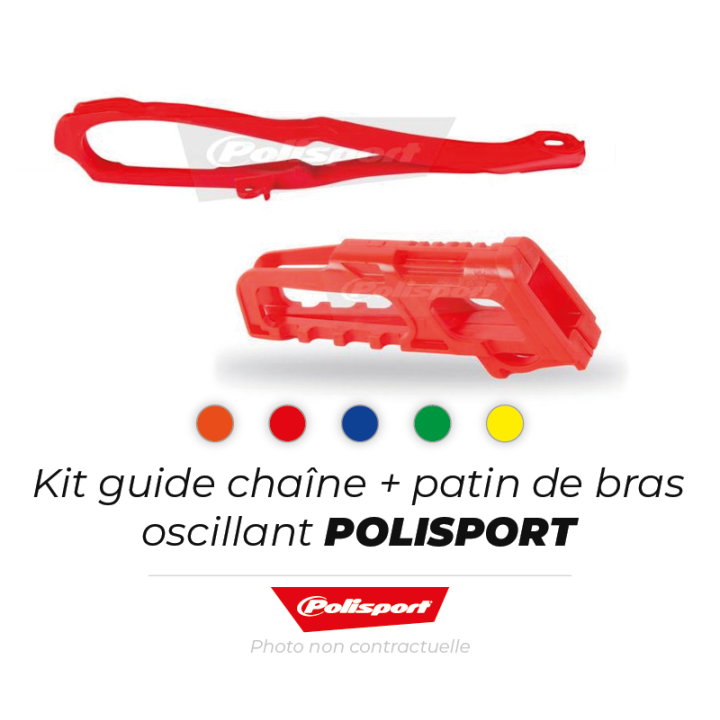Kit guide chaîne + patin de bras oscillant Polisport