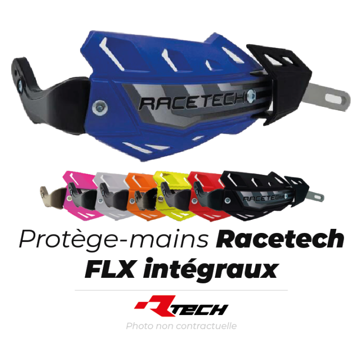 Protège-mains Racetech FLX intégral jaune fluo avec renfort alu