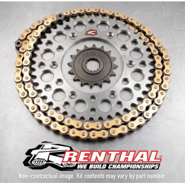 Kit chaîne Renthal 520R1 14/49 standard - couronne ultra-light anti-boue
