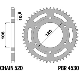 Couronne PBR Acier Standard - 520 4530 51 C45 | Oxmoto